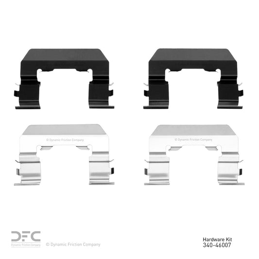 Top View of Front Disc Brake Hardware Kit DYNAMIC 340-46007