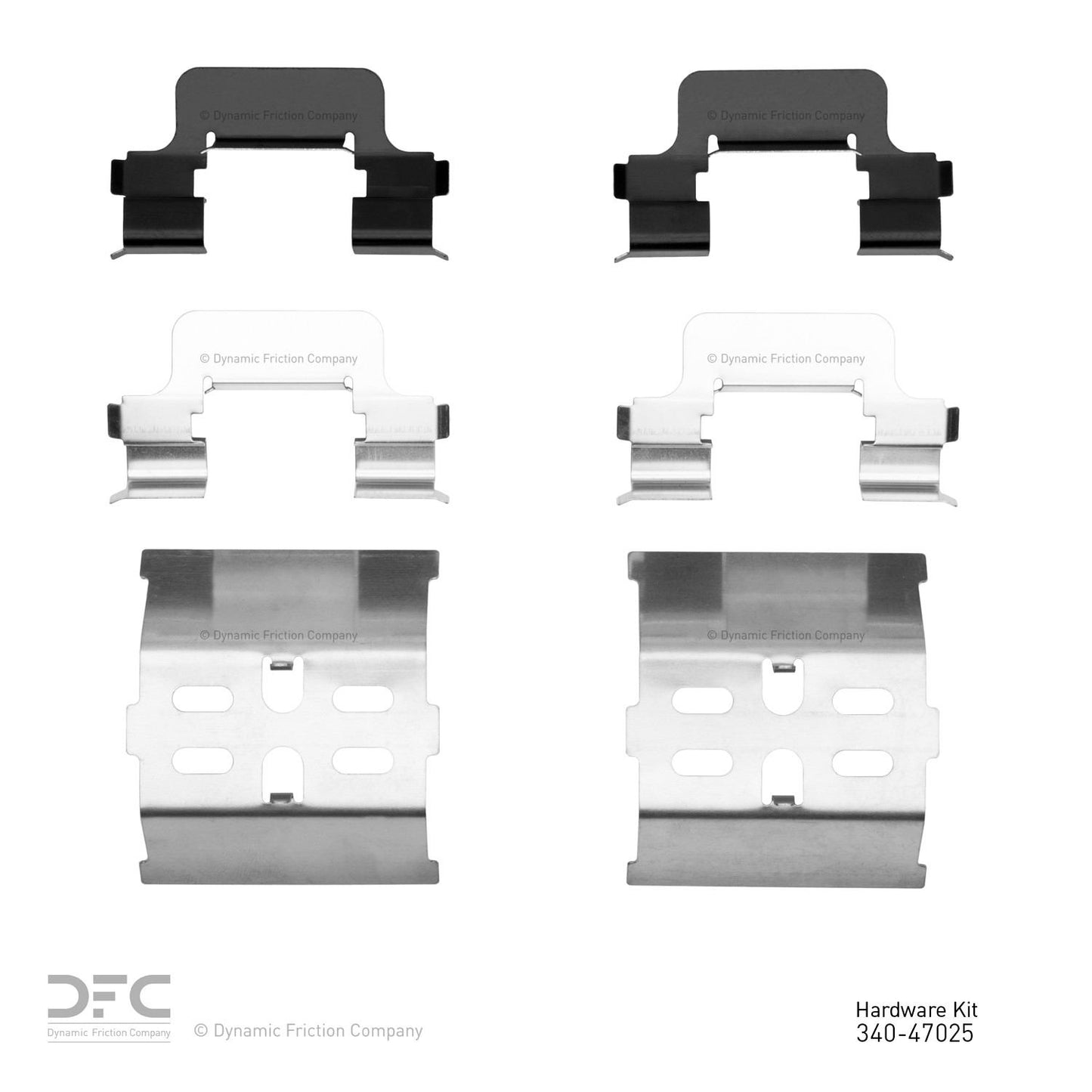 Top View of Rear Disc Brake Hardware Kit DYNAMIC 340-47025