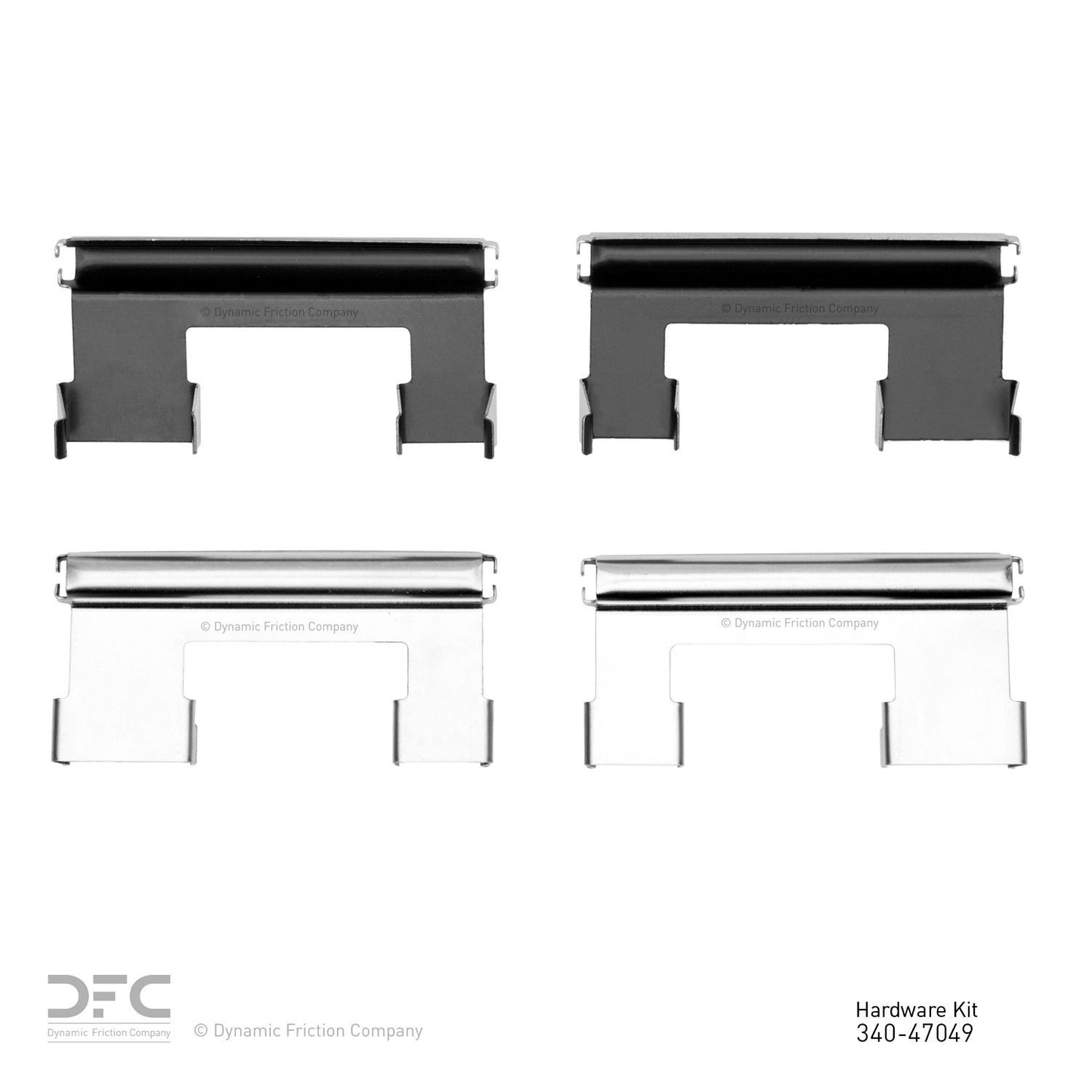 Top View of Rear Disc Brake Hardware Kit DYNAMIC 340-47049