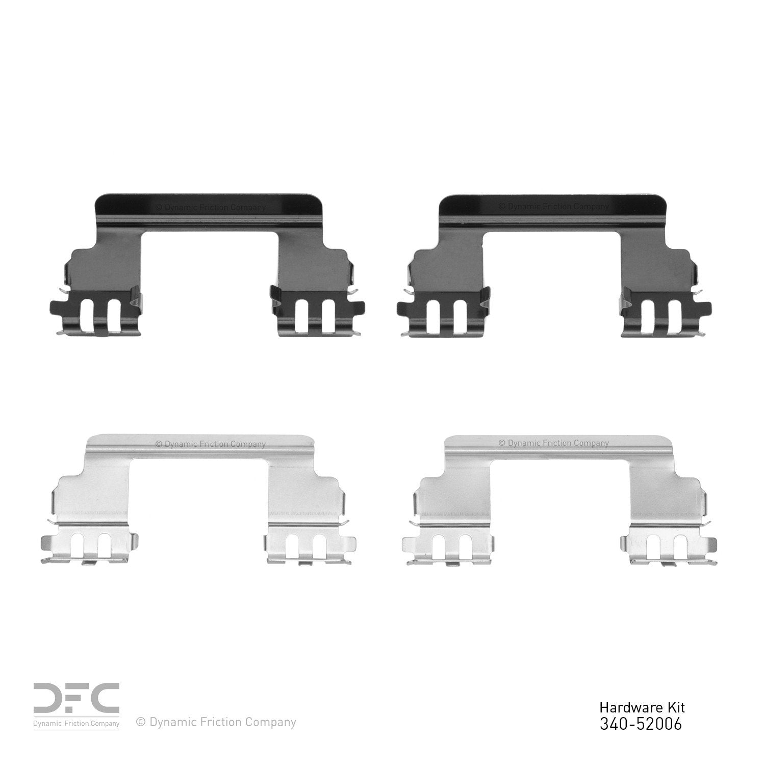 Top View of Front Disc Brake Hardware Kit DYNAMIC 340-52006