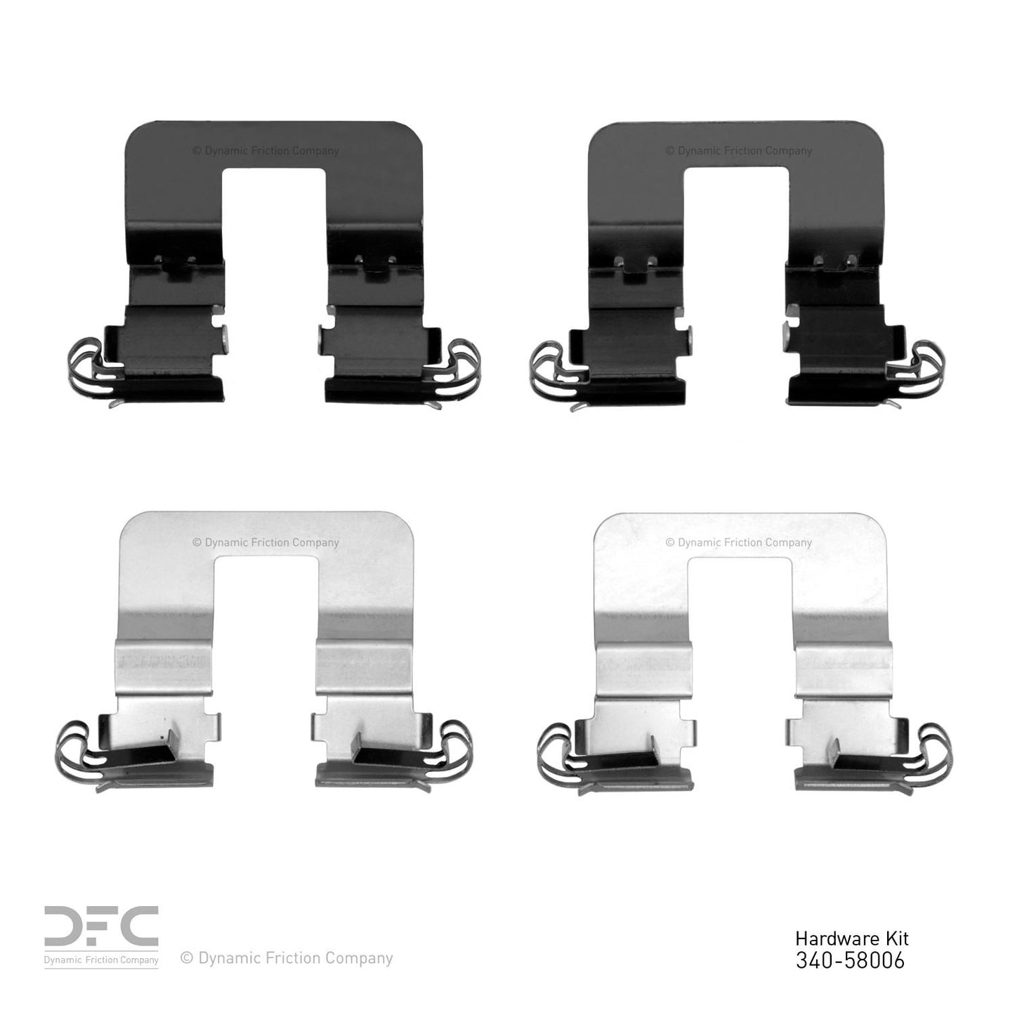 Top View of Rear Disc Brake Hardware Kit DYNAMIC 340-58006