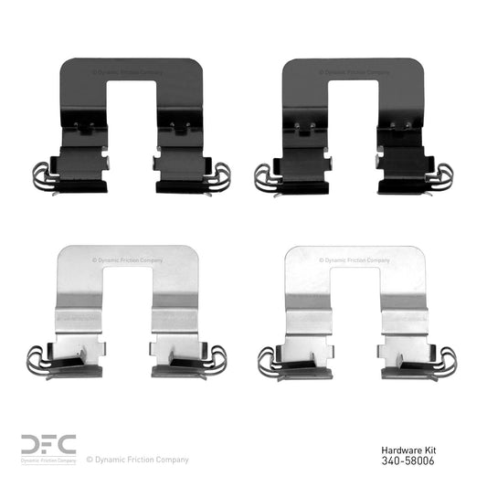 Top View of Rear Disc Brake Hardware Kit DYNAMIC 340-58006