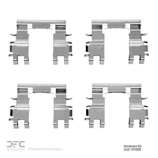 Top View of Front Disc Brake Hardware Kit DYNAMIC 340-59008