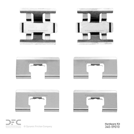 Top View of Rear Disc Brake Hardware Kit DYNAMIC 340-59010