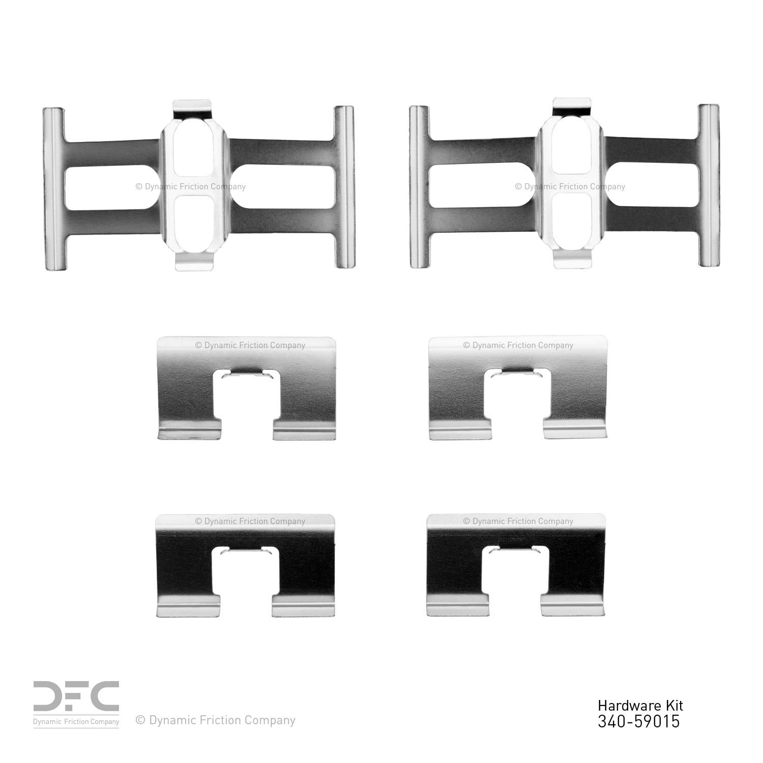 Top View of Rear Disc Brake Hardware Kit DYNAMIC 340-59015