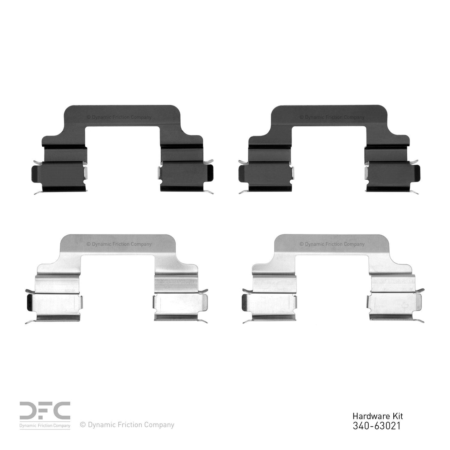 Top View of Front Disc Brake Hardware Kit DYNAMIC 340-63021