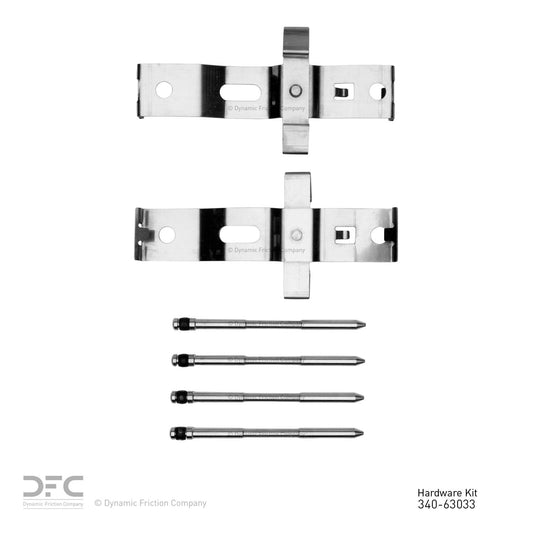 Top View of Front Disc Brake Hardware Kit DYNAMIC 340-63033