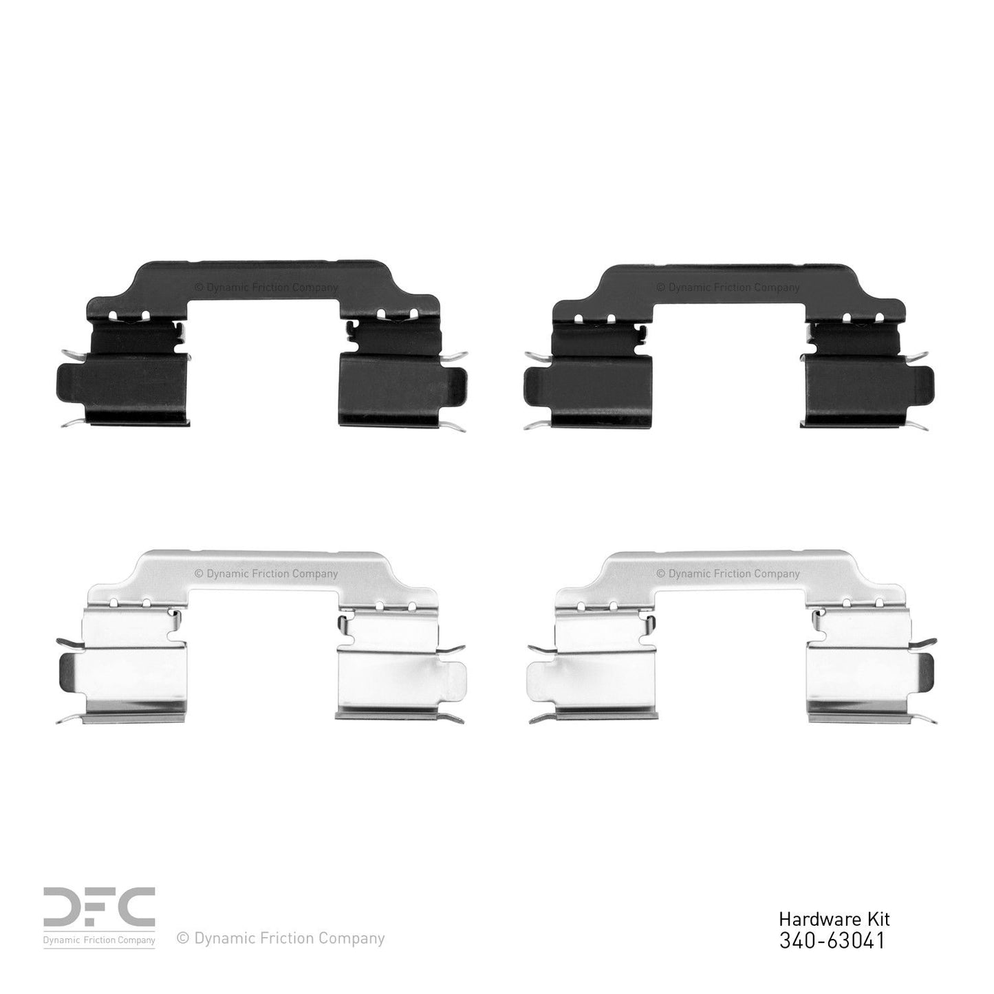 Top View of Rear Disc Brake Hardware Kit DYNAMIC 340-63041