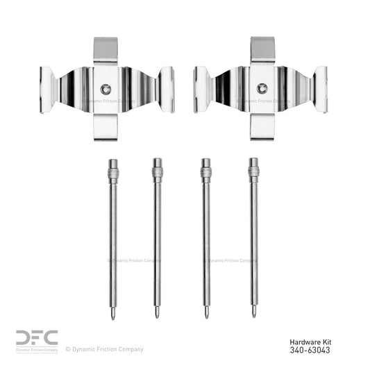 Top View of Front Disc Brake Hardware Kit DYNAMIC 340-63043