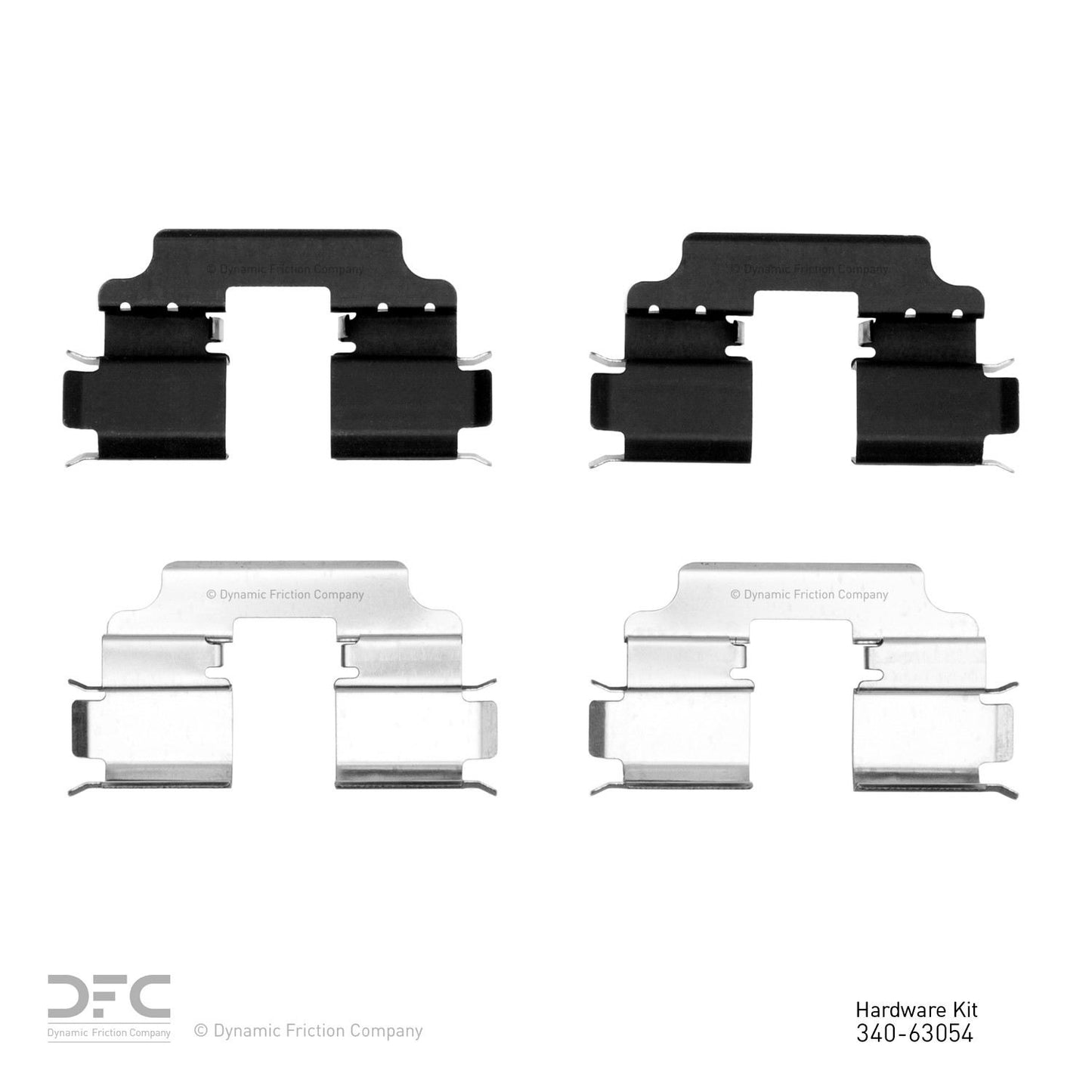 Top View of Rear Disc Brake Hardware Kit DYNAMIC 340-63054