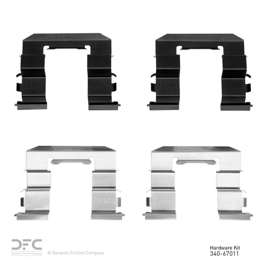 Top View of Front Disc Brake Hardware Kit DYNAMIC 340-67011