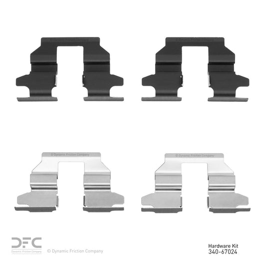 Top View of Rear Disc Brake Hardware Kit DYNAMIC 340-67024