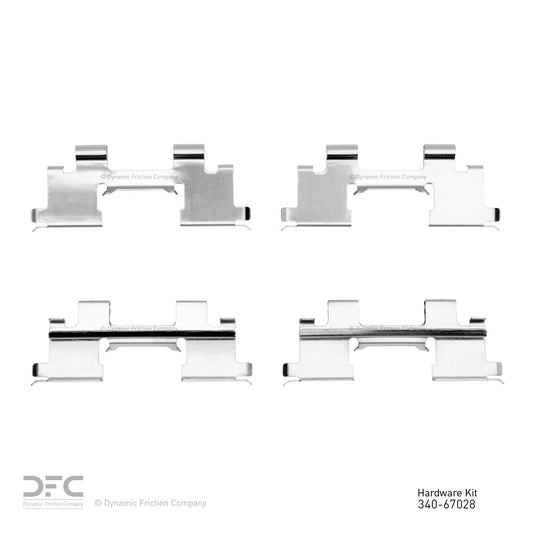 Top View of Rear Disc Brake Hardware Kit DYNAMIC 340-67028