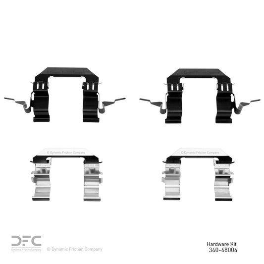 Top View of Front Disc Brake Hardware Kit DYNAMIC 340-68004