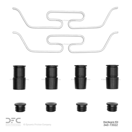 Top View of Front Disc Brake Hardware Kit DYNAMIC 340-73022