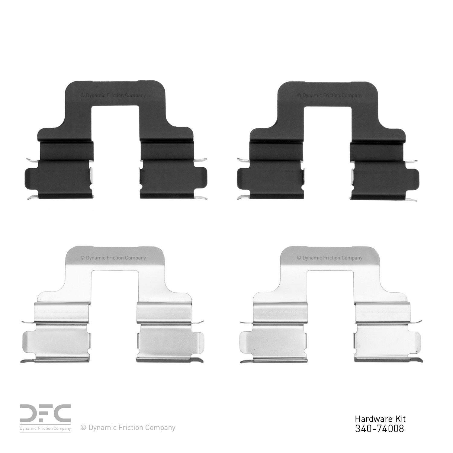 Top View of Rear Disc Brake Hardware Kit DYNAMIC 340-74008