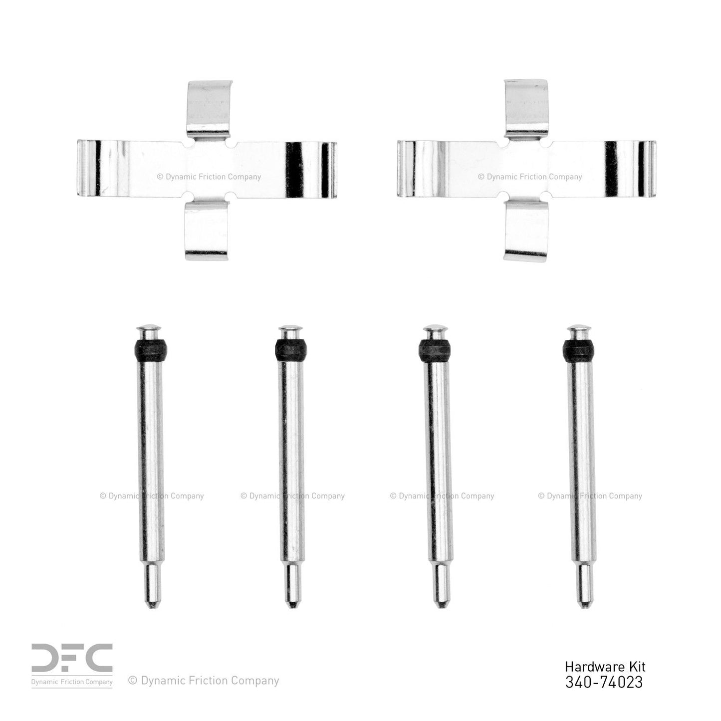 Top View of Rear Disc Brake Hardware Kit DYNAMIC 340-74023