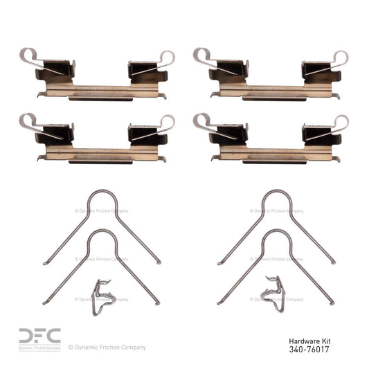 Top View of Front Disc Brake Hardware Kit DYNAMIC 340-76017