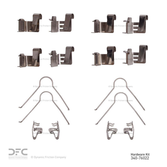 Top View of Front Disc Brake Hardware Kit DYNAMIC 340-76022