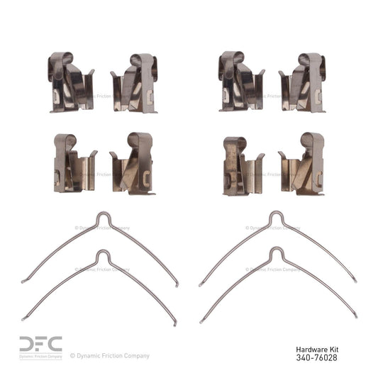 Top View of Front Disc Brake Hardware Kit DYNAMIC 340-76028