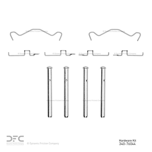 Top View of Rear Disc Brake Hardware Kit DYNAMIC 340-76044