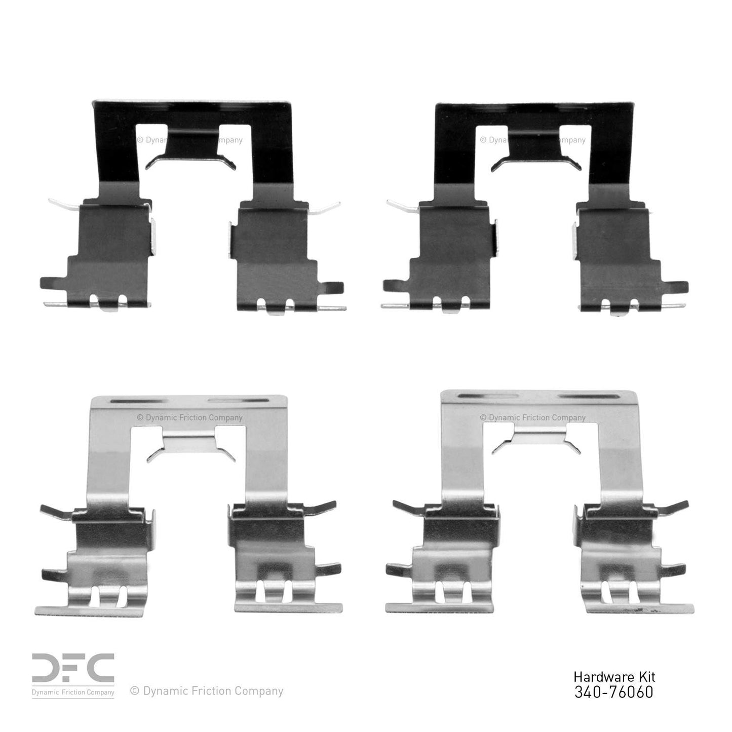 Top View of Rear Disc Brake Hardware Kit DYNAMIC 340-76060