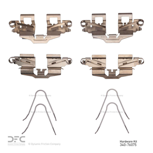 Top View of Rear Disc Brake Hardware Kit DYNAMIC 340-76075