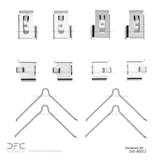 Top View of Rear Disc Brake Hardware Kit DYNAMIC 340-80012