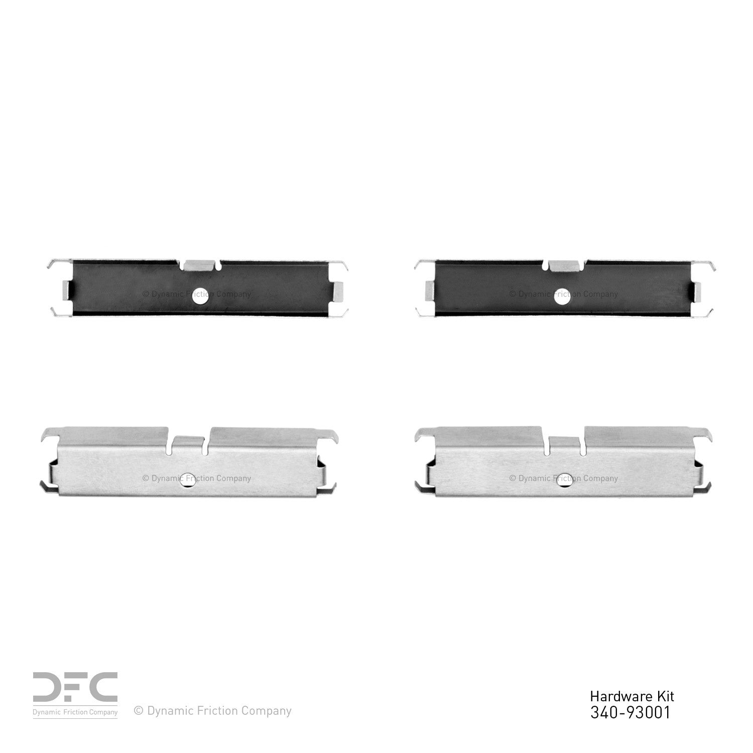 Top View of Rear Disc Brake Hardware Kit DYNAMIC 340-93001