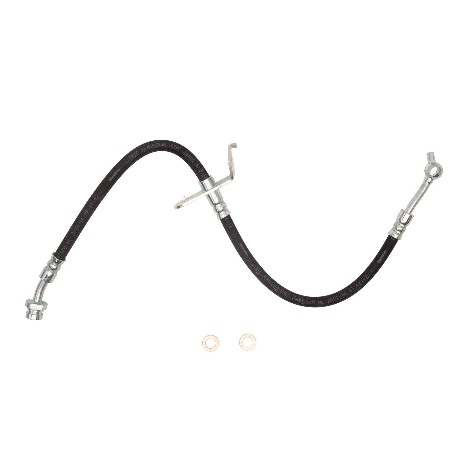 Front View of Front Right Brake Hydraulic Hose DYNAMIC 350-03082