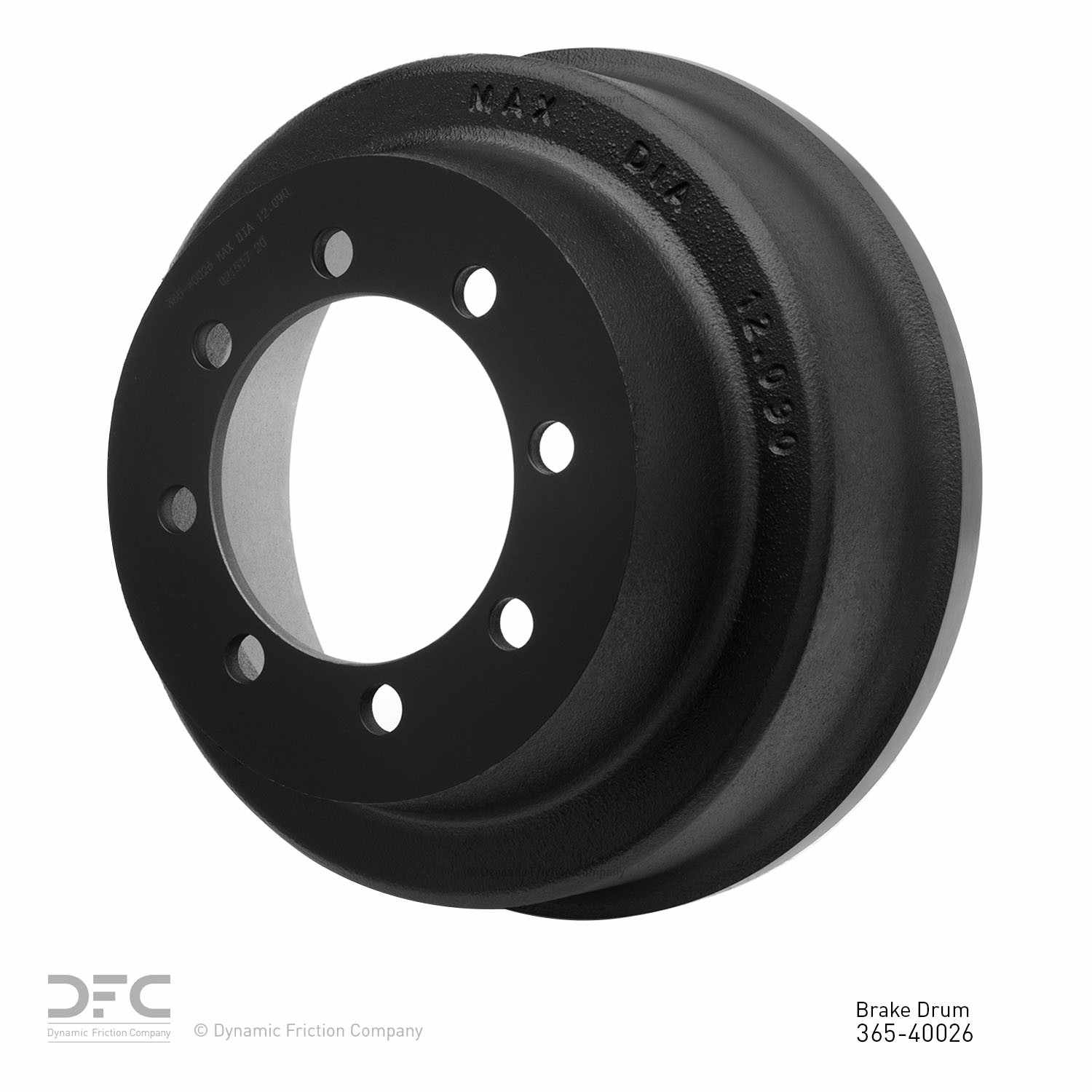 Angle View of Rear Brake Drum DYNAMIC 365-40026