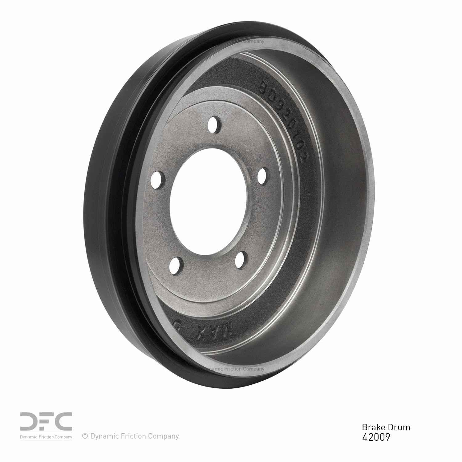 Right View of Rear Brake Drum DYNAMIC 365-42009