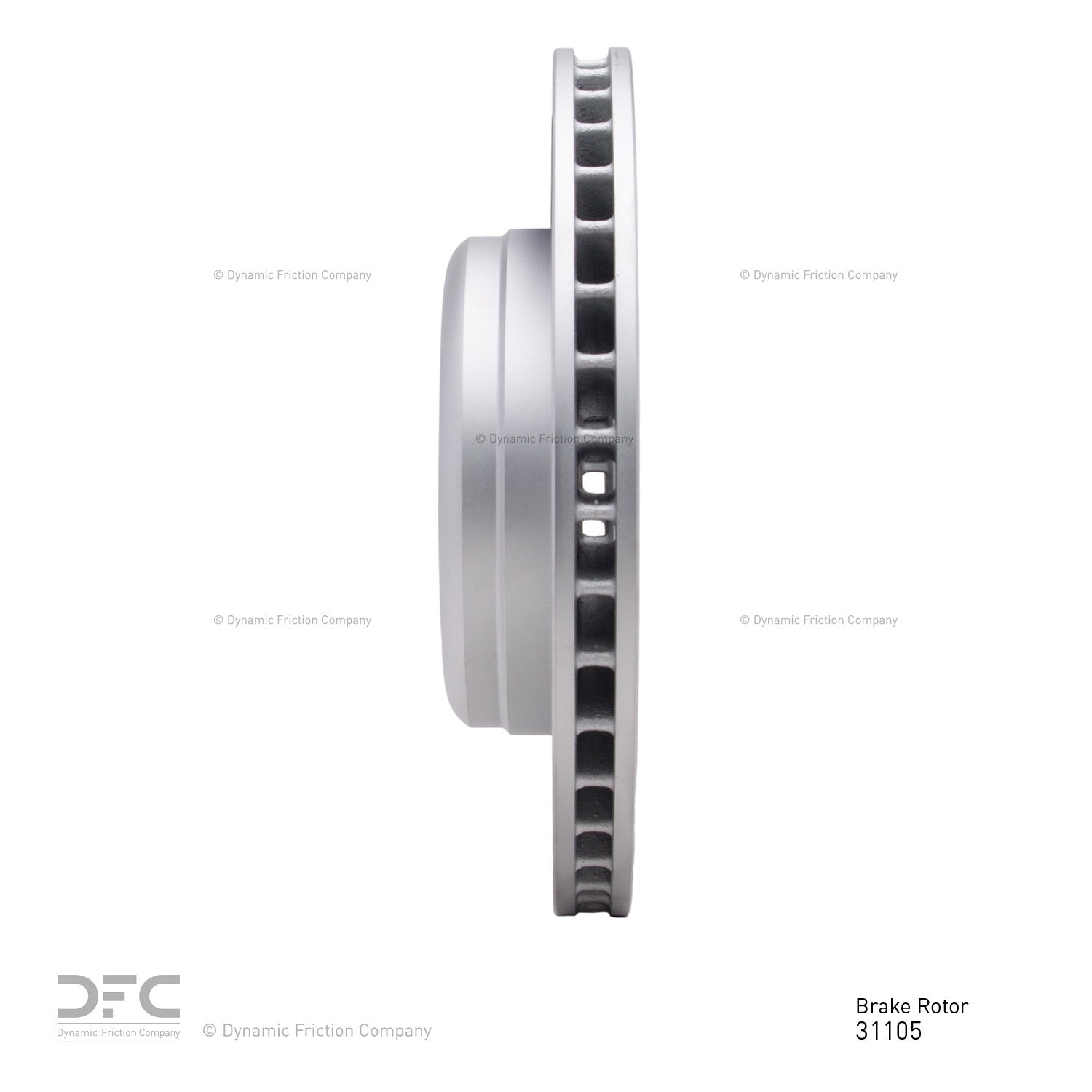 Left View of Front Disc Brake Rotor DYNAMIC 600-31105