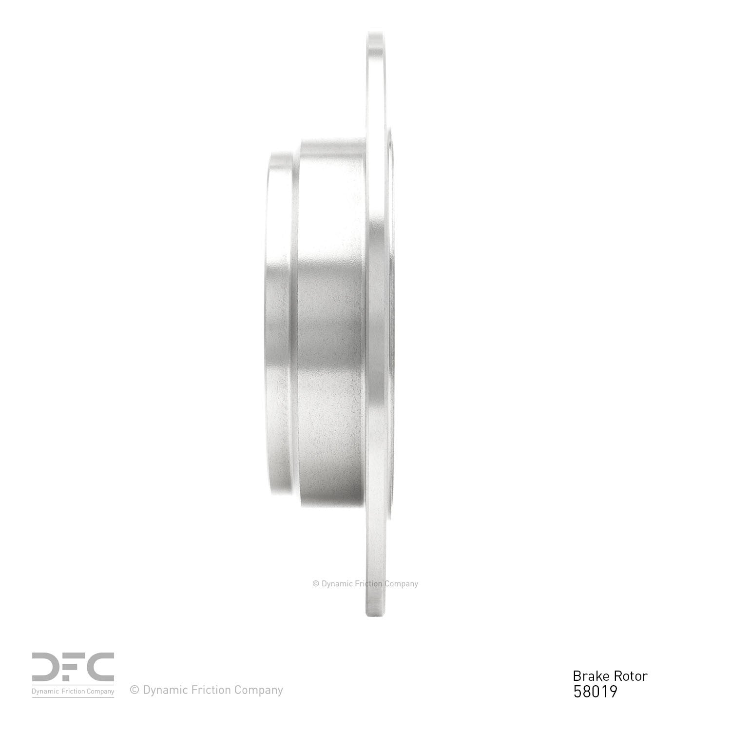 Side View of Rear Disc Brake Rotor DYNAMIC 600-58019