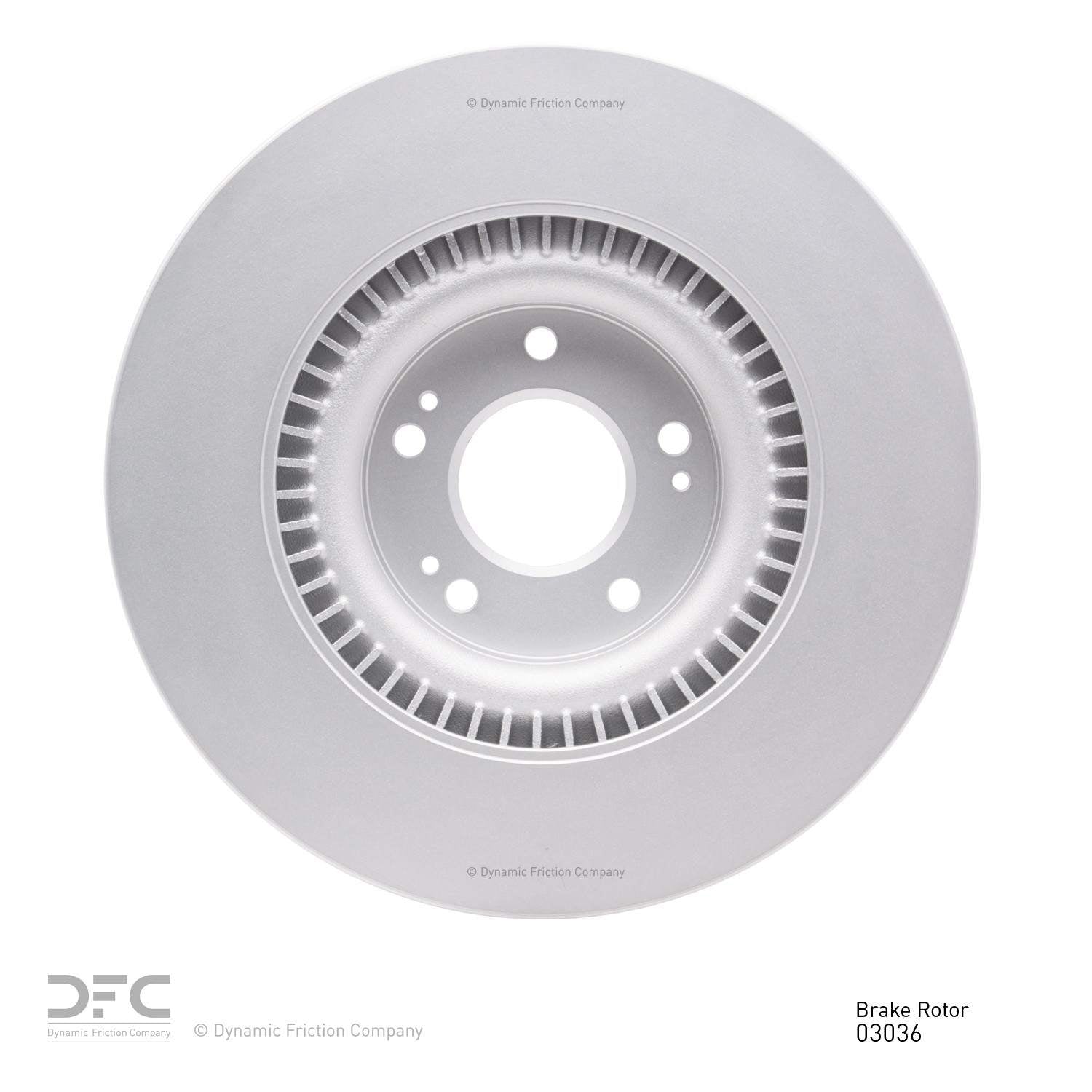 Back View of Front Disc Brake Rotor DYNAMIC 604-03036