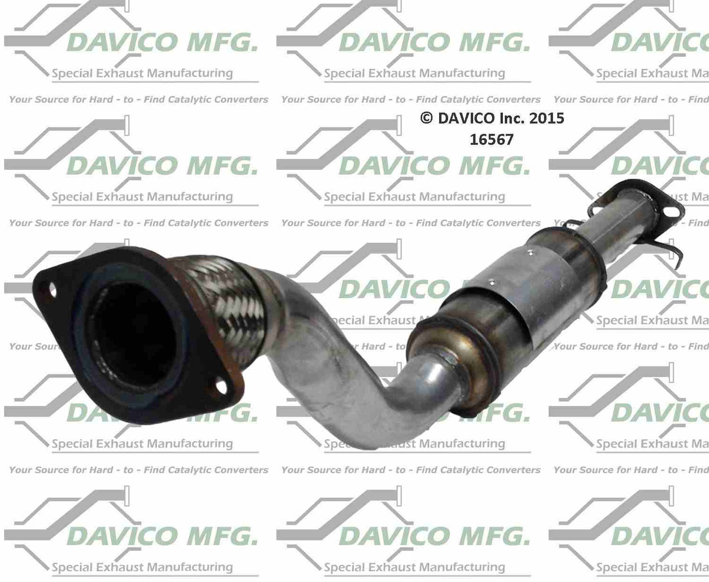 Angle View of Center Catalytic Converter DAVICO CATS 16567