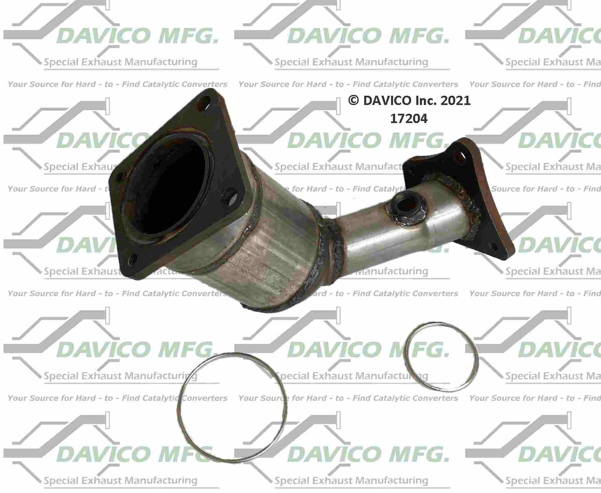 Front View of Front Right Catalytic Converter DAVICO CATS 17204