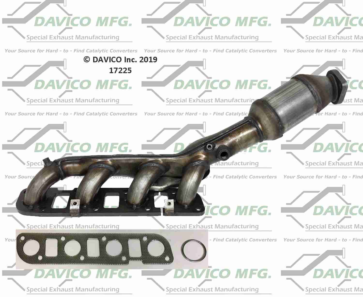 Front View of Right Catalytic Converter DAVICO CATS 17225