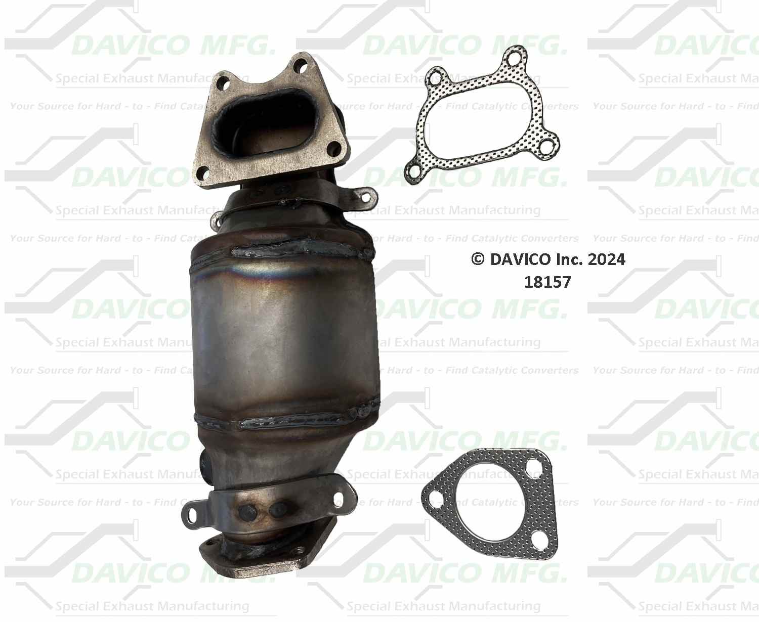 Front View of Front Left Catalytic Converter DAVICO CATS 18157