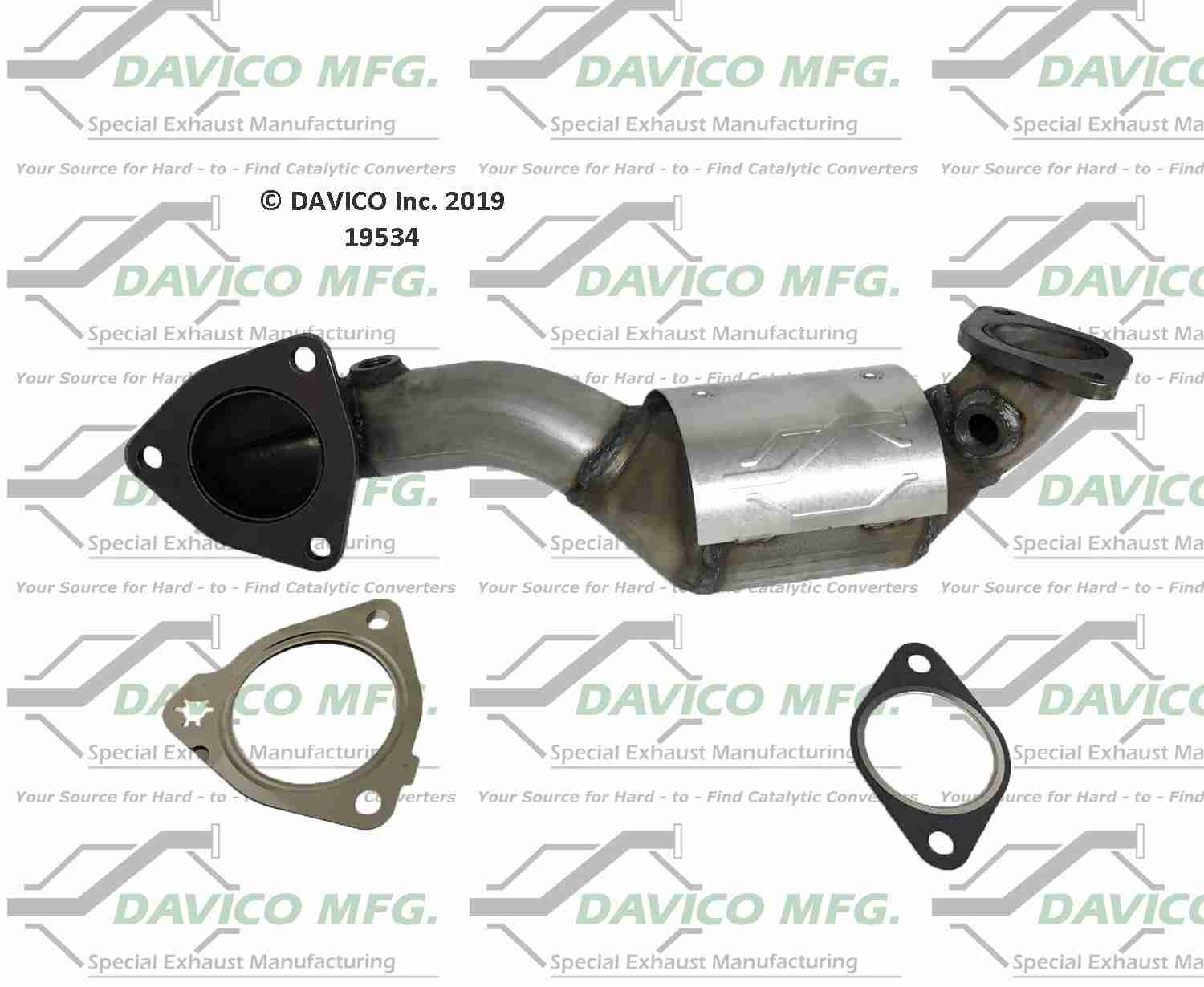 Angle View of Right Catalytic Converter DAVICO CATS 19534