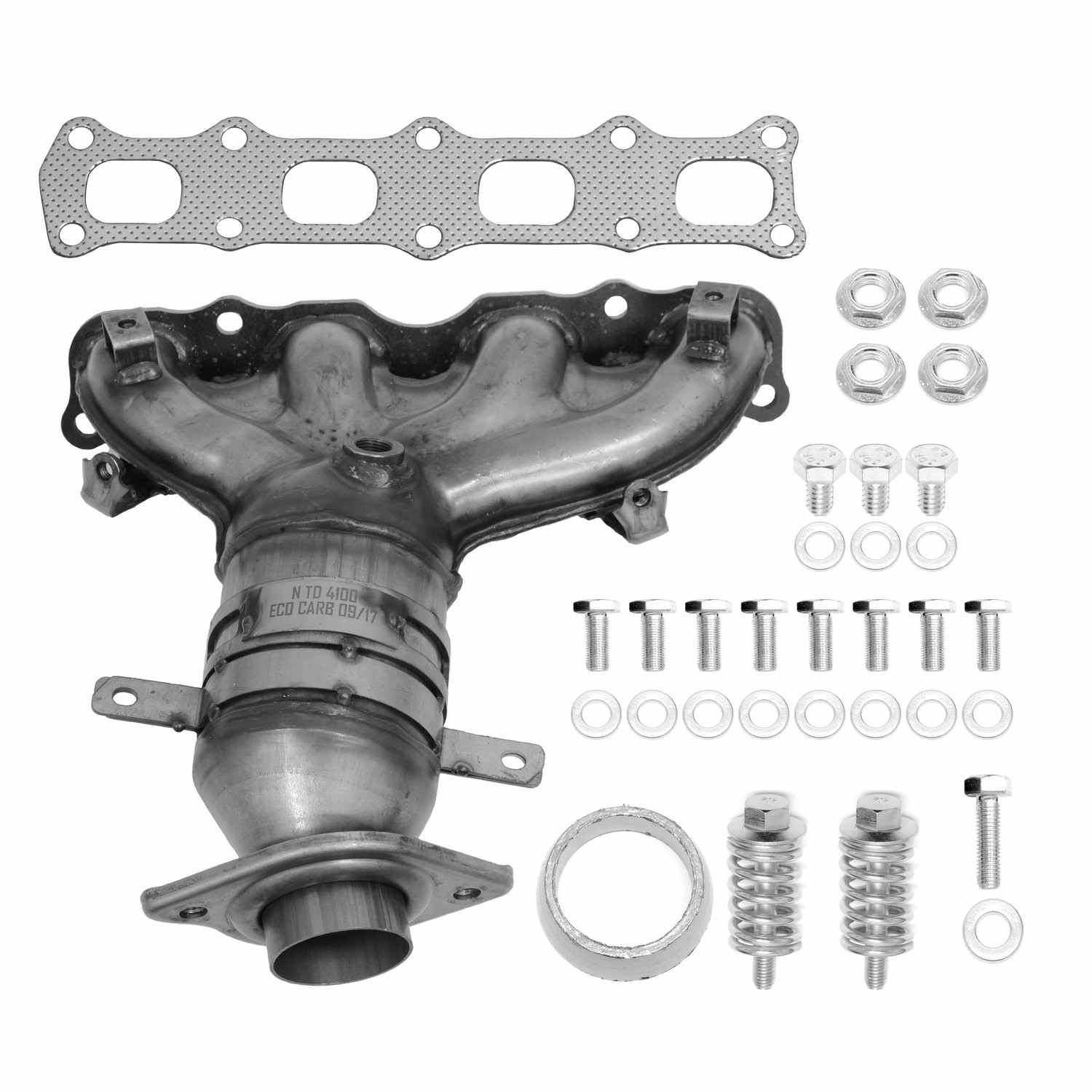 Front View of Front Catalytic Converter with Integrated Exhaust Manifold EASTERN 41205