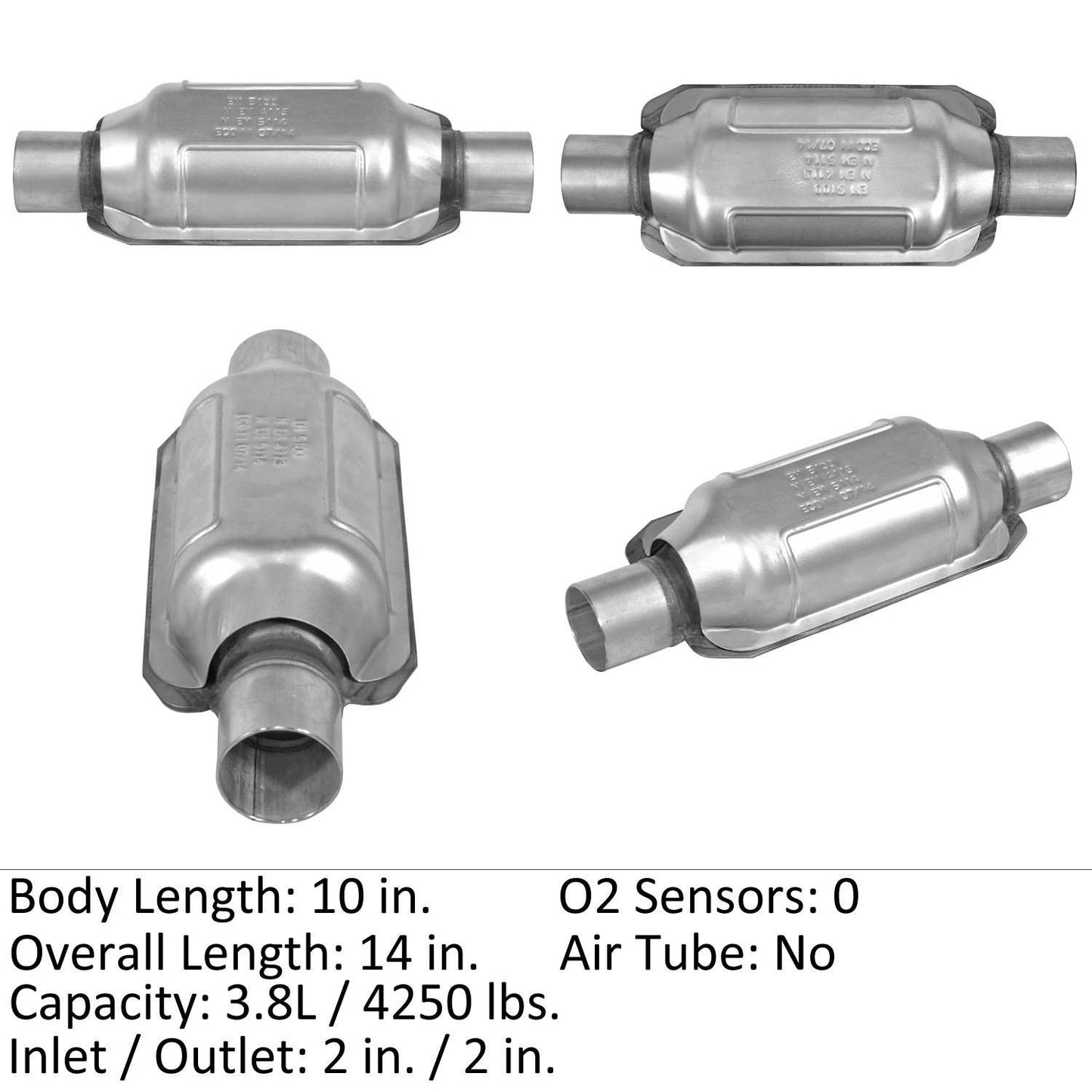 Front View of Rear Catalytic Converter EASTERN 70257