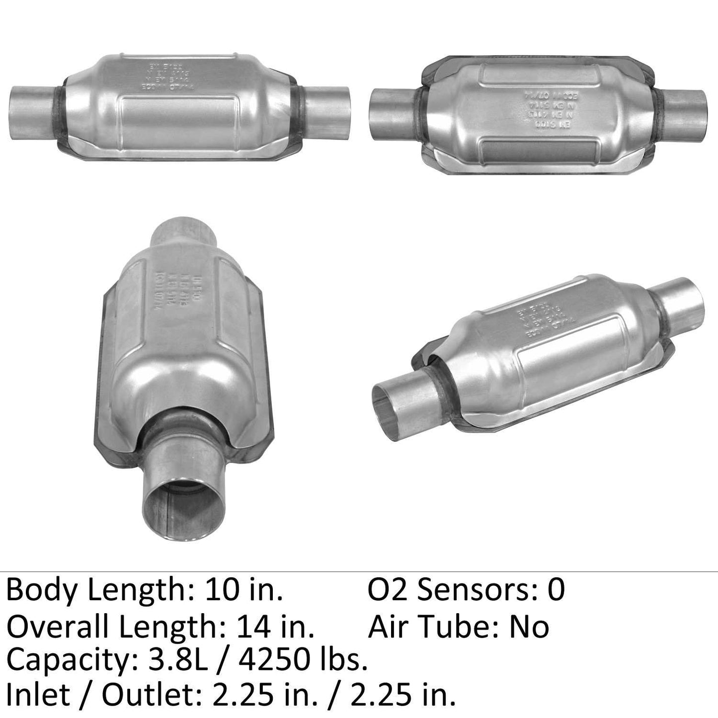 Front View of Rear Catalytic Converter EASTERN 70258