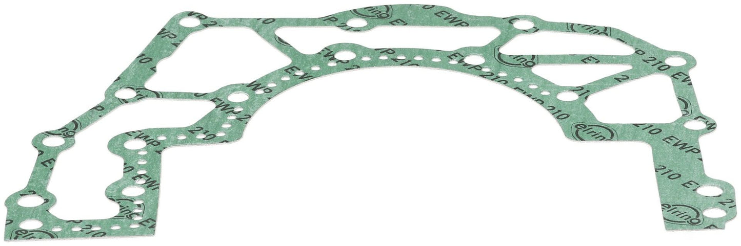 Front View of Engine Crankcase Half Gasket ELRING 432.471