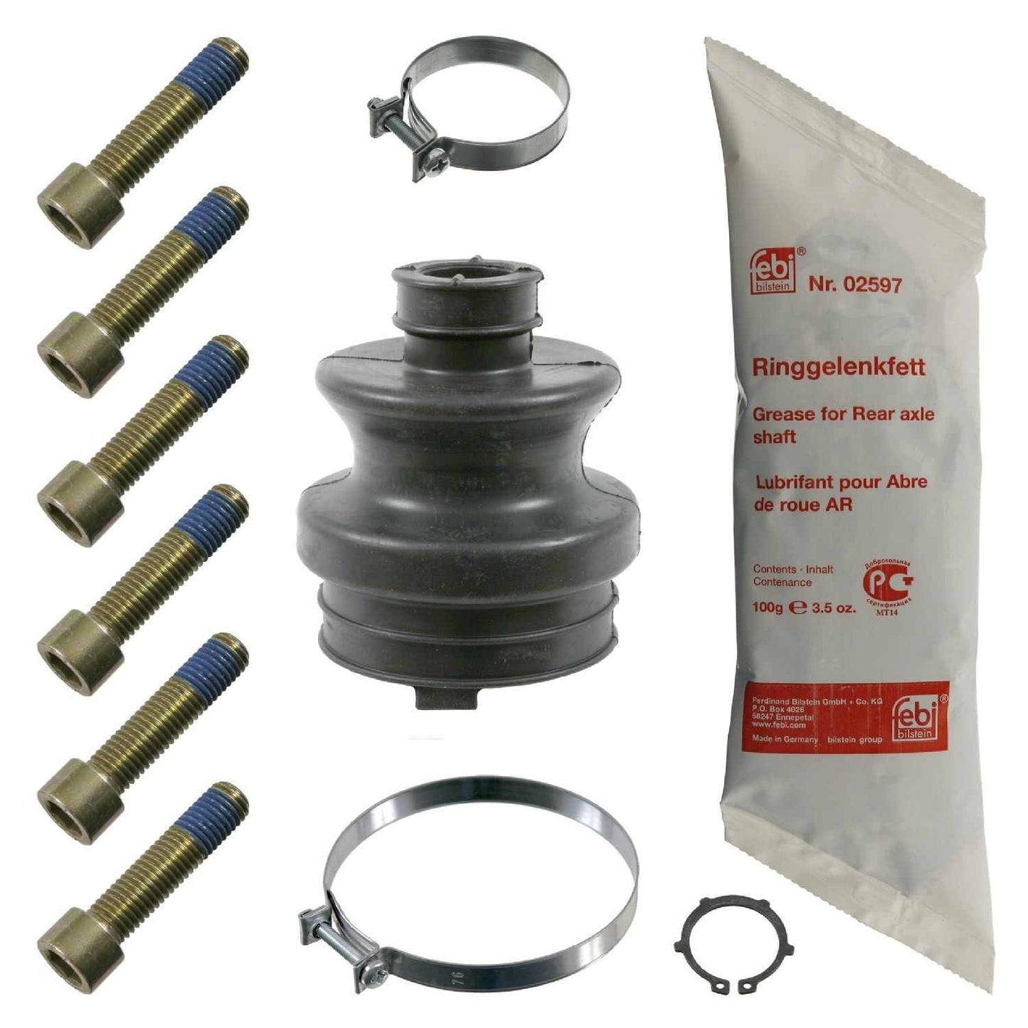 Front View of Rear CV Joint Boot Kit FEBI 08479