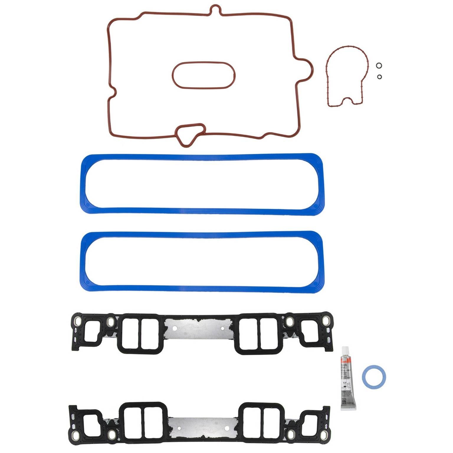 Top View of Upper Engine Intake Manifold Gasket Set FEL MS98000T