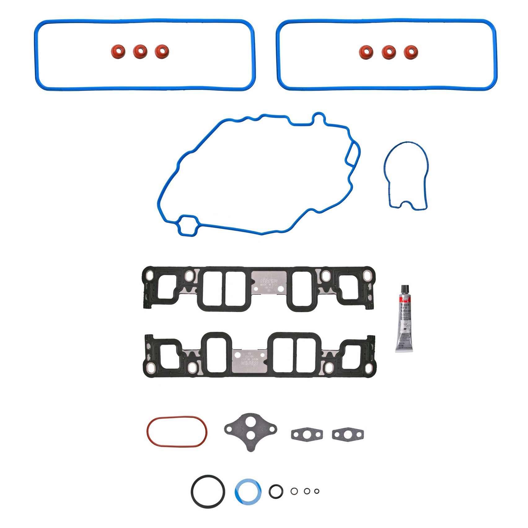 Top View of Upper Engine Intake Manifold Gasket Set FEL MS98002T