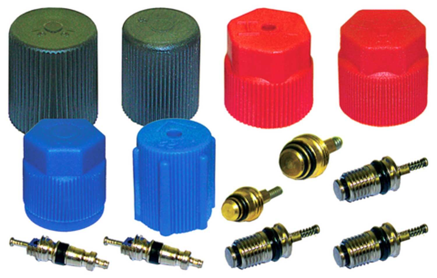 Angle View of A/C System Valve Core and Cap Kit FOUR SEASONS 26780