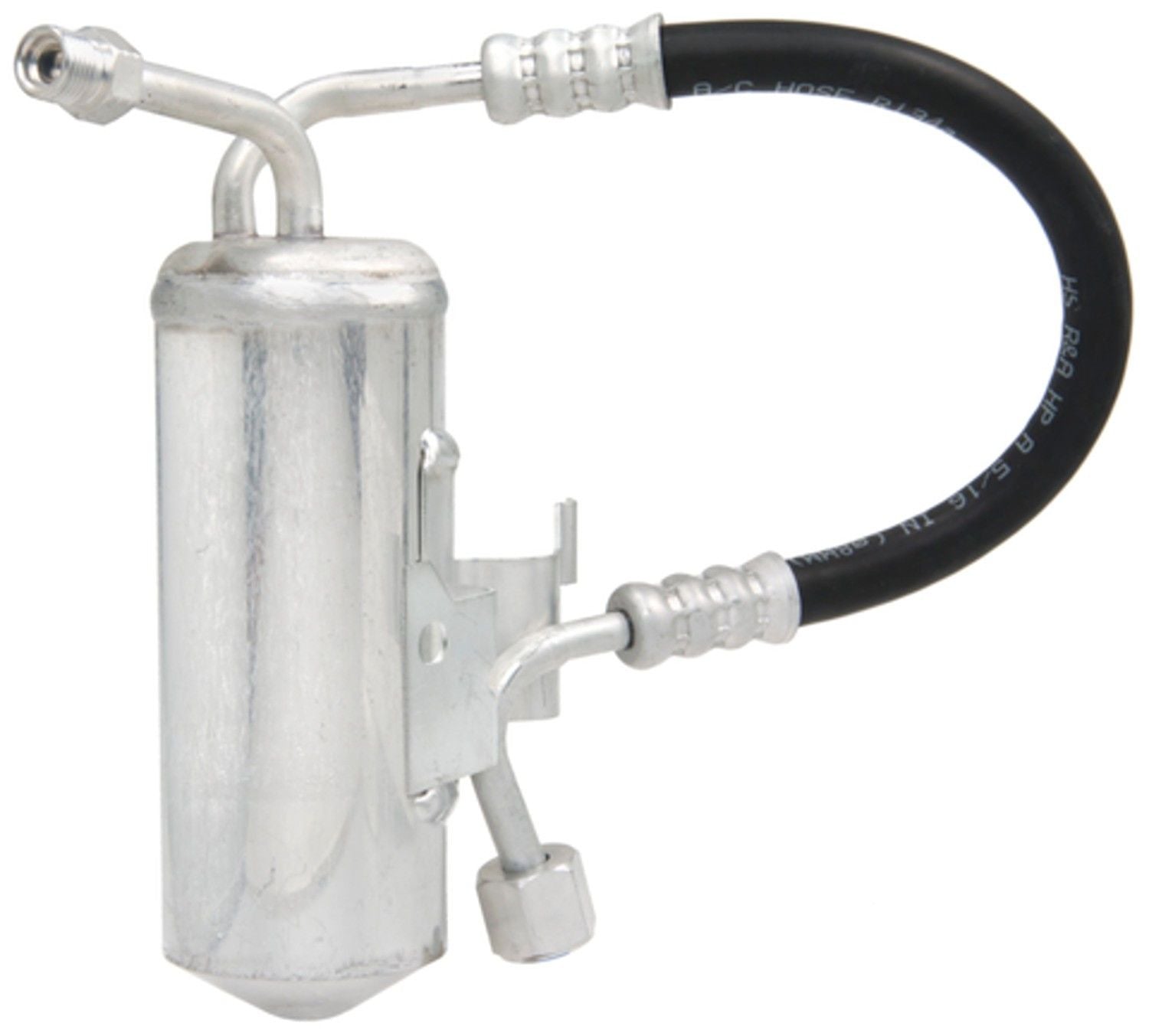 Angle View of A/C Receiver Drier with Hose Assembly FOUR SEASONS 33716