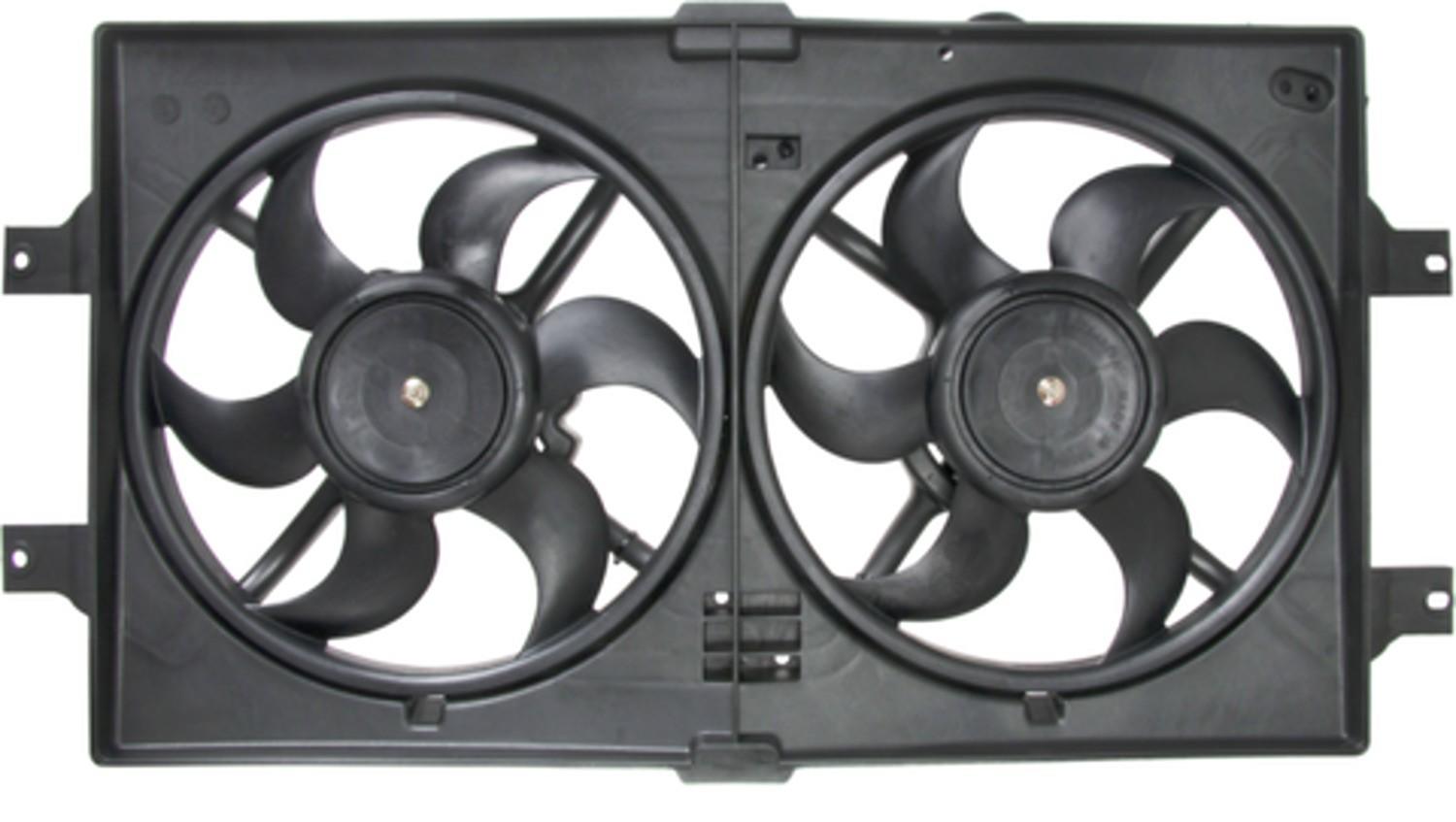 Front View of Dual Radiator and Condenser Fan Assembly FOUR SEASONS 75203